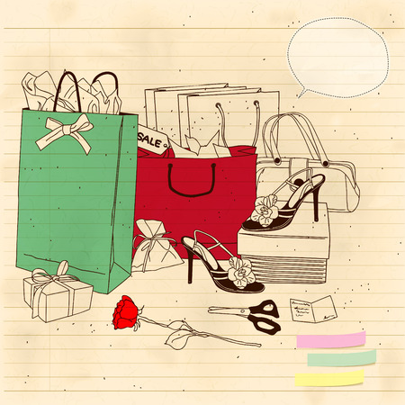 I ve been shoppingのイラスト素材