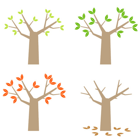 four seasons simple treeのイラスト素材