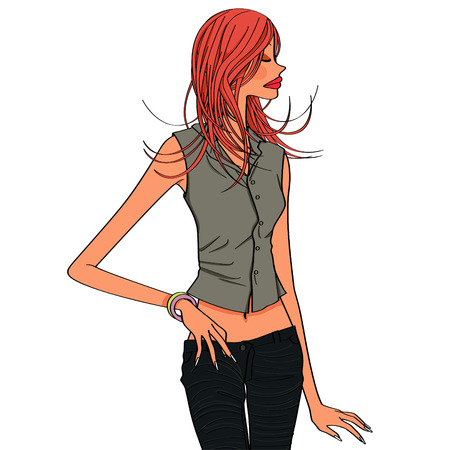 profile style of a womanのイラスト素材