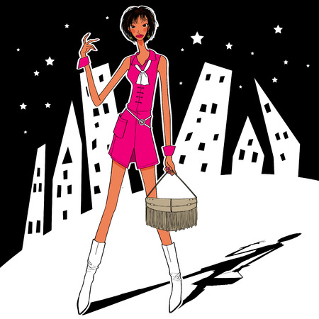 urban background covergirlのイラスト素材