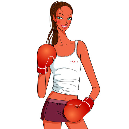 woman wearing a gloveのイラスト素材