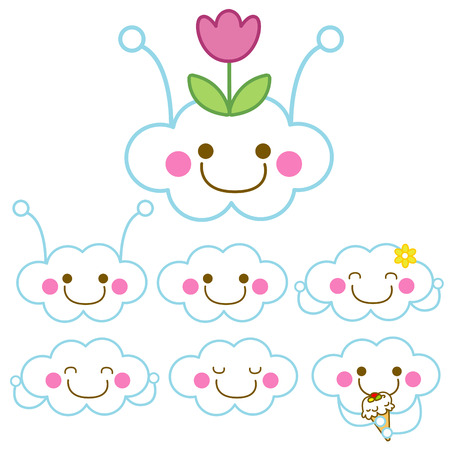 cute cloudのイラスト素材