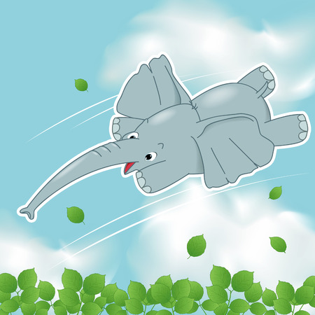the flying elephantのイラスト素材