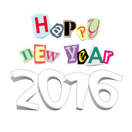 happy new year 2016のイラスト素材