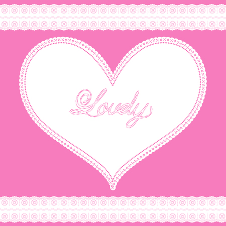 white Lace trim and lace heart, web sources designのイラスト素材