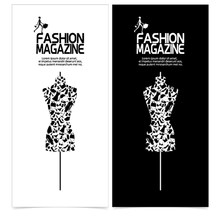 mannequin fashion silhouette, fashion magazineのイラスト素材