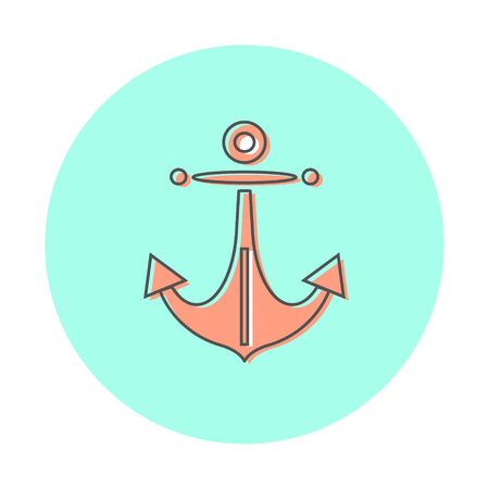 Icon marine theme, ship anchor. Line logo style, website design elementのイラスト素材