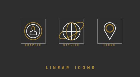 Communication icons set, contacts, pictogram, vector linear style