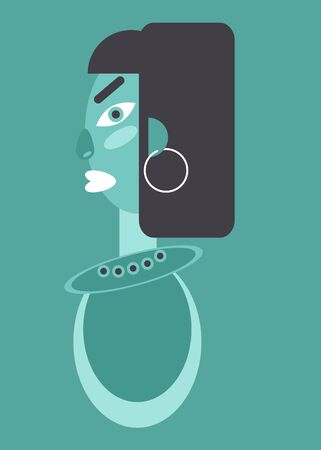 Abstract portrait of woman. Art, vector illustration.のイラスト素材