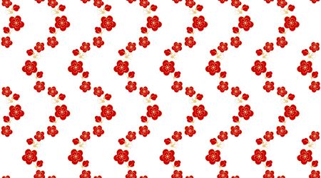 Seamless chinese pattern, oriental background for new year. Sakura branches. Vector illustration