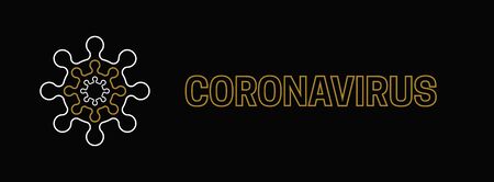 New Coronavirus 2019-nKoV. On black background viral cell. Vector illustrationのイラスト素材