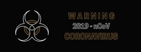 New Coronavirus 2019-nKoV. On black background viral cell. Vector illustration