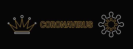 New Coronavirus 2019-nKoV. On black background viral cell. Vector illustrationのイラスト素材