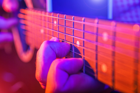Musician playing guitarの写真素材