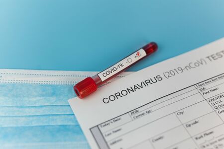Positive blood test result for the new rapidly spreading Coronavirus, world pandemic.の写真素材