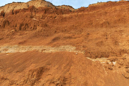 Geology. Desert landscape. Panorama view of the sandstone formation, the rocky cliffs, sand....