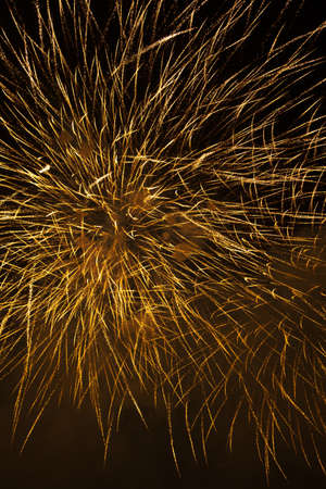 Beautiful fireworks display lights up the sky during night time celebrationの写真素材