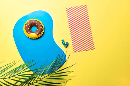 Minimal paper summer concept. banner, copy space