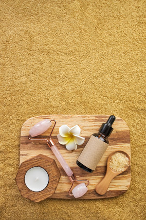 Cosmetic facial and body kit for home skin care and spa.の写真素材