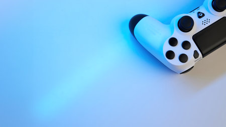 Gamepad on abstract background with light effects. Gamer and Game concept. Gaming background with...
