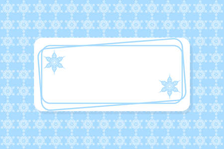 Very cute! Simple winter snow background design for your creativity. White snowflakes in the usual order in a row. Easy editable vector blue background with white snowflakes.のイラスト素材