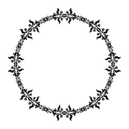 Circular Baroque pattern. Vintage frame. Oval borders. Elegant decor in oriental style.のイラスト素材