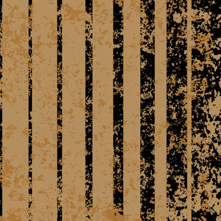 Abstract striped textured brown and black grunge background. Vintage vector background.のイラスト素材