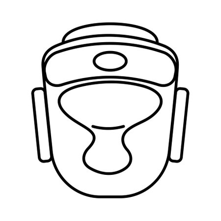 Boxer headgear boxing helmet. Helmet icon for combat sports. Equipment to protect the head during training and sparring combat.のイラスト素材