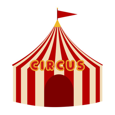 Colorful Circus Tent Illustration. Traditional circus environment.のイラスト素材