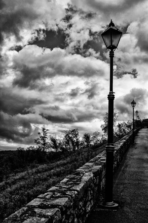 Old lamps on a street in Split, Croatia.の写真素材