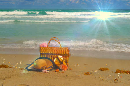 beach gearの写真素材