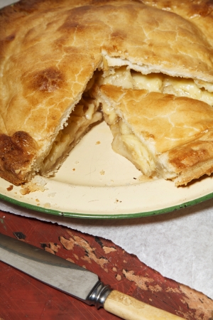Home made apple &amp, cheedar cheese pieの写真素材
