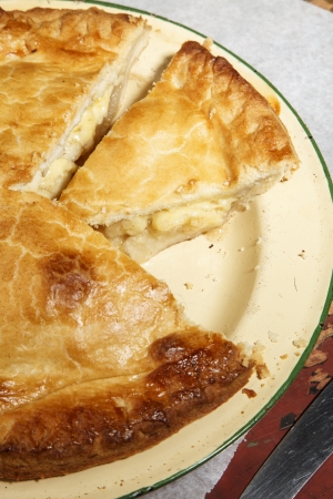 Home made apple & cheedar cheese pieの写真素材