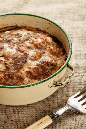 Meatloaf fresh from the oven in a circle tinの写真素材