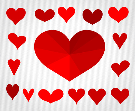 A collection of love hearts vector illustration setのイラスト素材