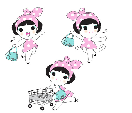 In The Mood For Shopping Character illustrationのイラスト素材
