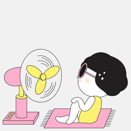 Beat The Summer Heat Character Card Paper Note illustrationのイラスト素材