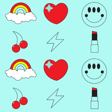 Cute Icon Pattern Wallpaper illustrationのイラスト素材