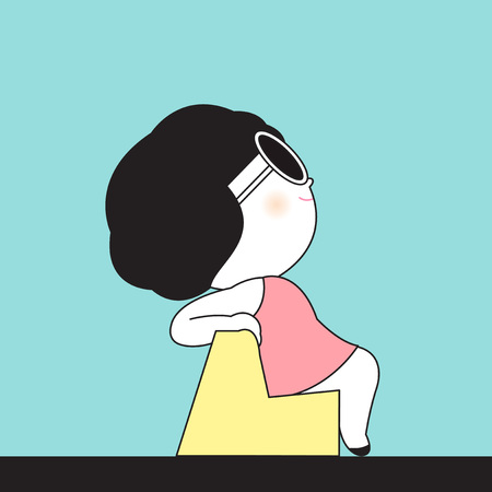 Weekend Mood Character illustrationのイラスト素材