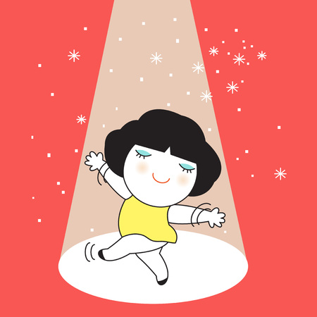 Dance Like No One Is Watching Card Character illustrationのイラスト素材