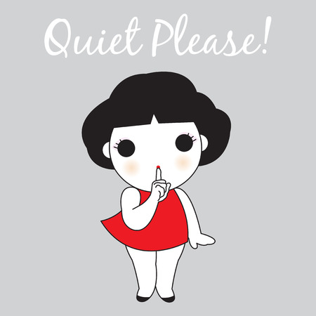 Quiet Please Card Character illustrationのイラスト素材