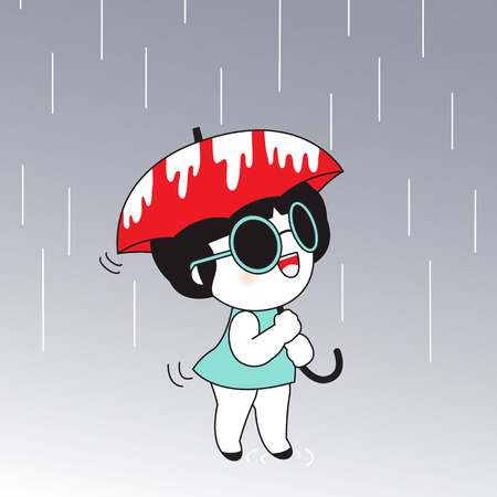 Raindrops Are The Perfect Lullaby Card Character illustrationのイラスト素材