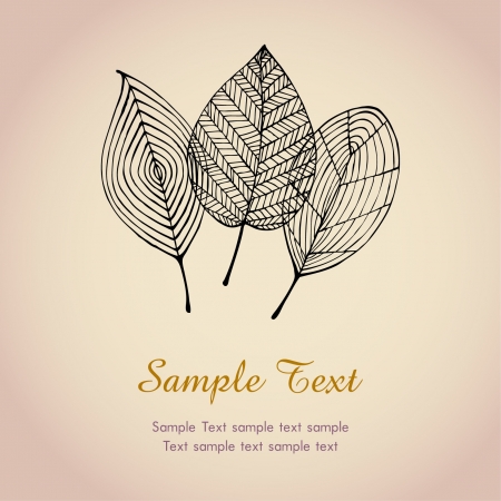 Autumn text background template with leaves  Illustration stylized graphic autumn leaves のイラスト素材