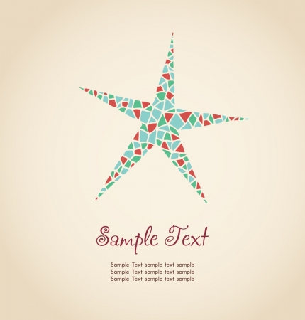 Decorative stylized colorful star  Hand drawn ornamental illustration with place for your text  Template for design のイラスト素材
