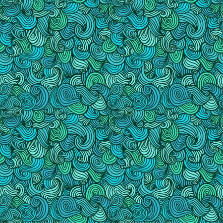Abstract wavy seamless pattern  Decorative blue endless linear textureのイラスト素材