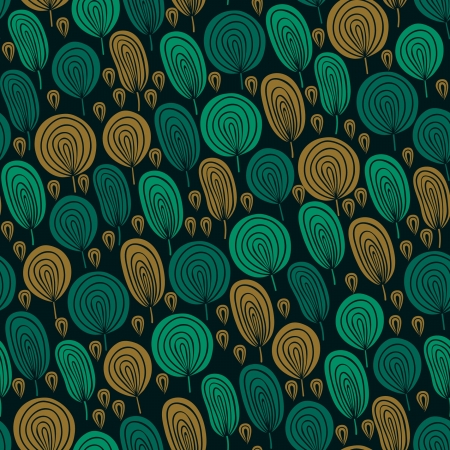 Decorative seamless texture with leaves  Effect endless blue patternのイラスト素材