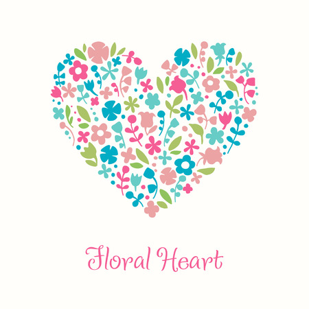Decorative floral heart. Doodle illustration for design greeting cardsのイラスト素材