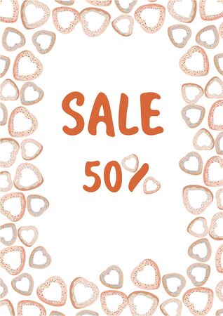 Cartoon vector illustration donut and word SALE.のイラスト素材