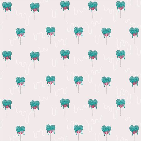 Seamless lollipops pattern design. Fashion trendy background with candy, minimalism concept. Cake pops vector illustration for a poster, cards, background.のイラスト素材