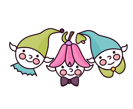logo with elves and dwarves for the kindergartenのイラスト素材